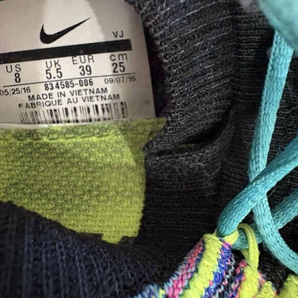 Nike Free RN Motion Flyknit Women's US 8 Blue Purple Running Shoes 834585-006 - Picture 8 of 9